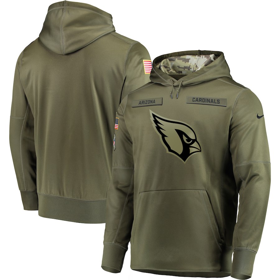 Men Arizona Cardinals Nike Olive Salute To Service KO Performance Hoodie Green->pittsburgh steelers->NFL Jersey